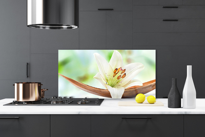 Kitchen Splashback Flower floral white