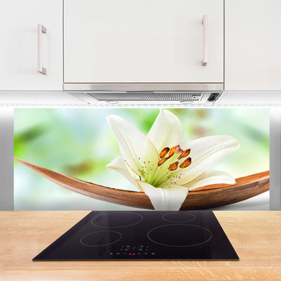 Kitchen Splashback Flower floral white