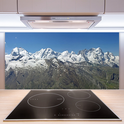 Kitchen Splashback Mountains landscape white grey