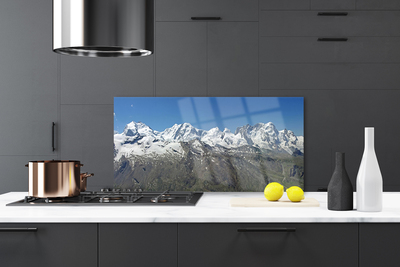 Kitchen Splashback Mountains landscape white grey