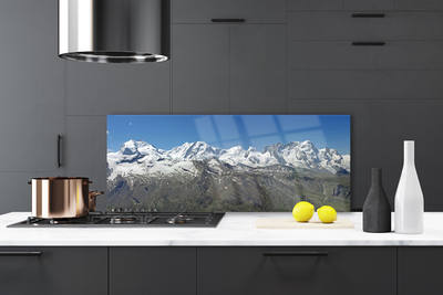 Kitchen Splashback Mountains landscape white grey