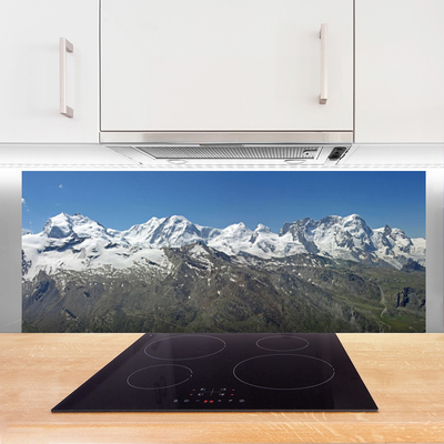 Kitchen Splashback Mountains landscape white grey