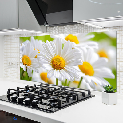 Kitchen Splashback Daisy floral yellow white