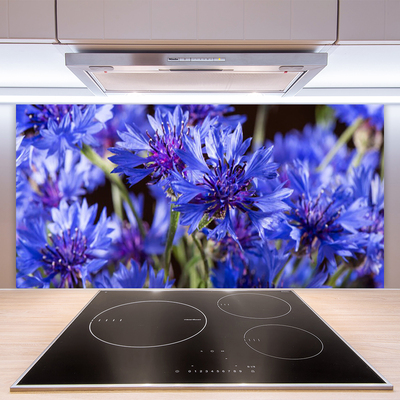 Kitchen Splashback Flowers floral purple