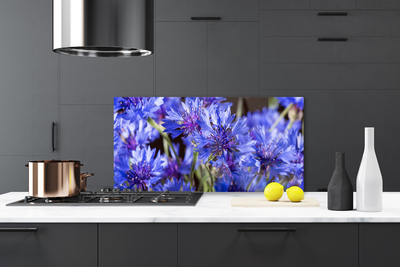 Kitchen Splashback Flowers floral purple