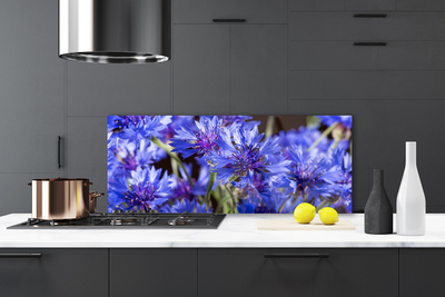 Kitchen Splashback Flowers floral purple