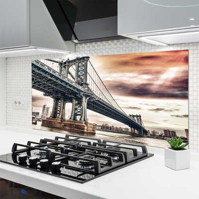 Kitchen Splashback Bridge architecture grey brown