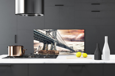 Kitchen Splashback Bridge architecture grey brown