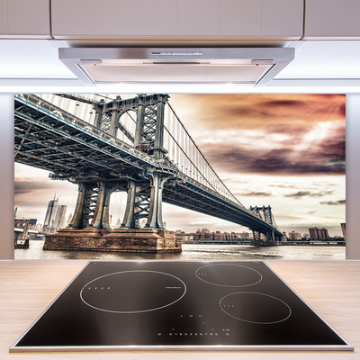 Kitchen Splashback Bridge architecture grey brown