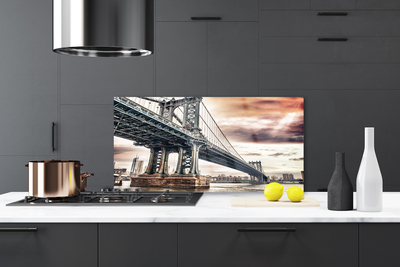 Kitchen Splashback Bridge architecture grey brown