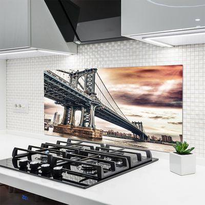 Kitchen Splashback Bridge architecture grey brown