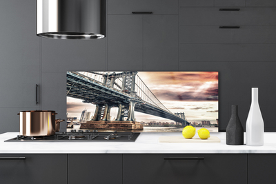 Kitchen Splashback Bridge architecture grey brown