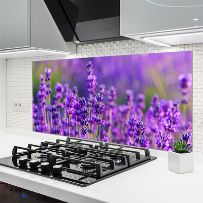 Kitchen Splashback Flowers floral purple