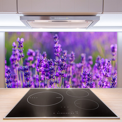 Kitchen Splashback Flowers floral purple