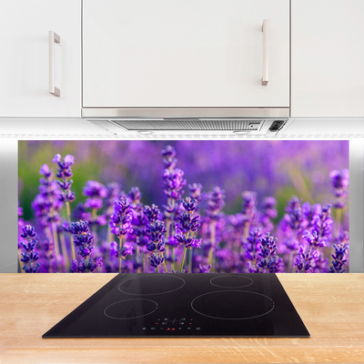 Kitchen Splashback Flowers floral purple