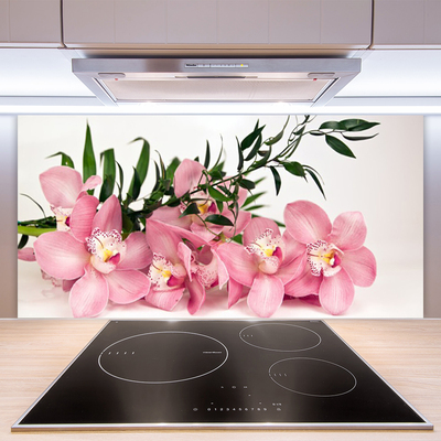 Kitchen Splashback Petals floral pink green