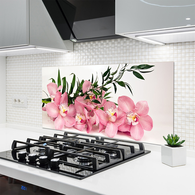 Kitchen Splashback Petals floral pink green