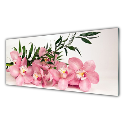 Kitchen Splashback Petals floral pink green