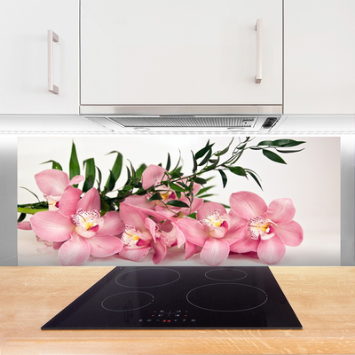 Kitchen Splashback Petals floral pink green