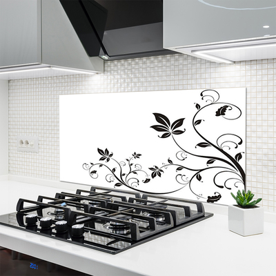 Kitchen Splashback Abstract art black white
