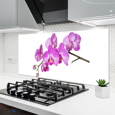 Kitchen Splashback Flowers floral pink