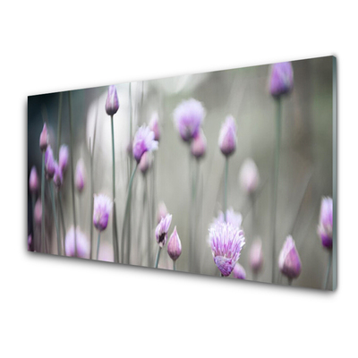 Kitchen Splashback Flowers floral pink grey