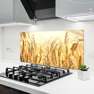 Kitchen Splashback Wheat floral yellow