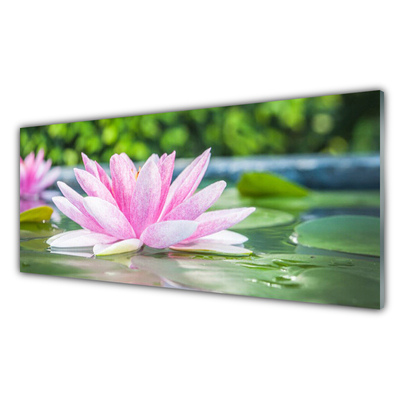 Kitchen Splashback Flower water art pink green