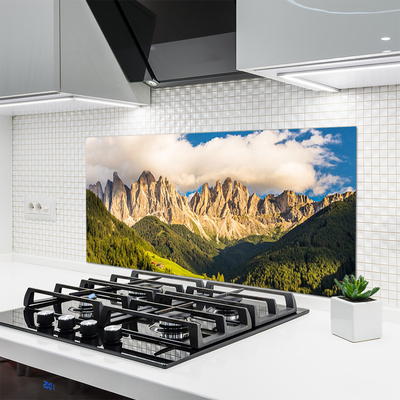 Kitchen Splashback Mountains landscape brown green