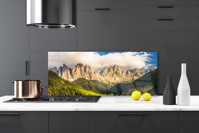 Kitchen Splashback Mountains landscape brown green