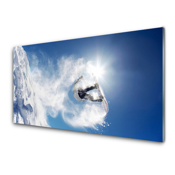 Kitchen Splashback Winter sports snow art white