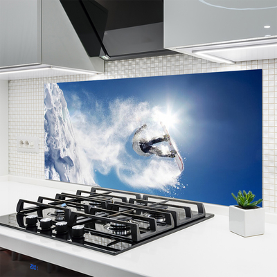 Kitchen Splashback Winter sports snow art white