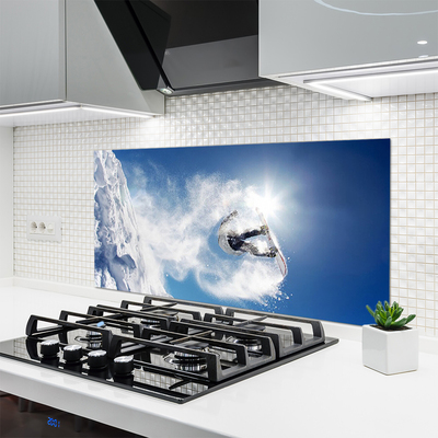 Kitchen Splashback Winter sports snow art white