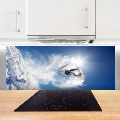 Kitchen Splashback Winter sports snow art white