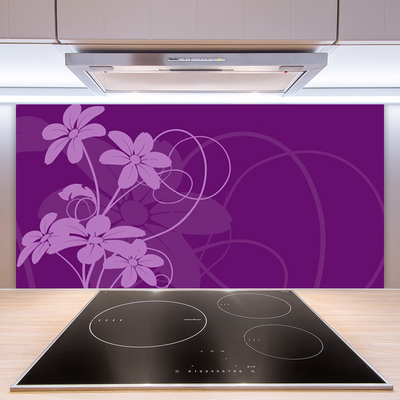 Kitchen Splashback Abstract art pink