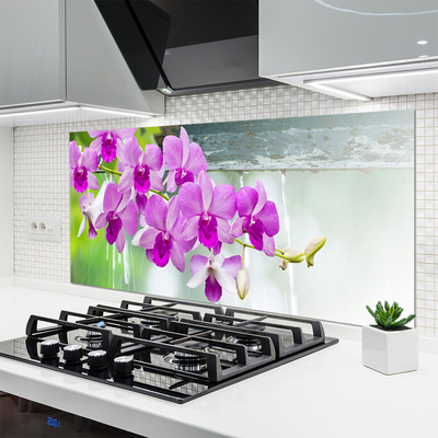 Kitchen Splashback Flowers floral pink