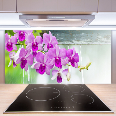 Kitchen Splashback Flowers floral pink