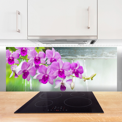 Kitchen Splashback Flowers floral pink