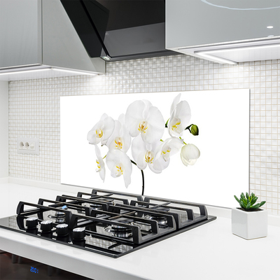 Kitchen Splashback Flowers floral white