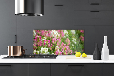 Kitchen Splashback Flowers floral pink white green