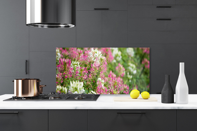 Kitchen Splashback Flowers floral pink white green