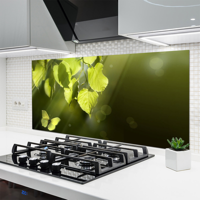 Kitchen Splashback Butterfly leaves nature green