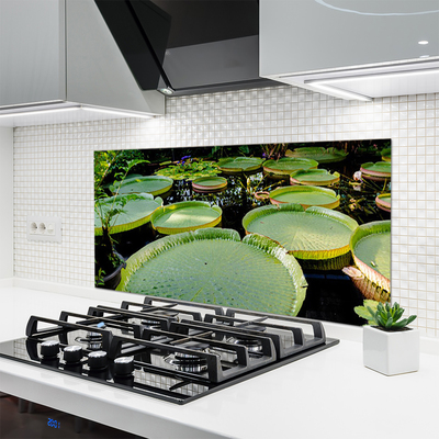 Kitchen Splashback Abstract art green black