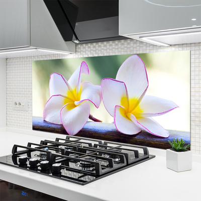 Kitchen Splashback Flowers floral green pink