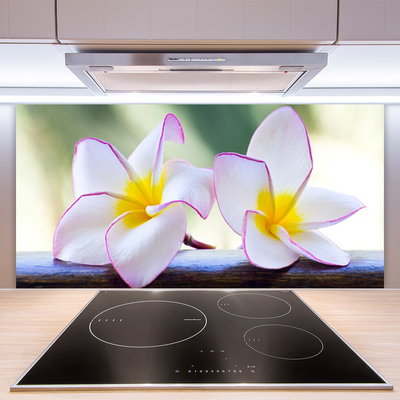 Kitchen Splashback Flowers floral green pink