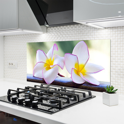 Kitchen Splashback Flowers floral green pink