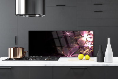 Kitchen Splashback Abstract art black pink gold