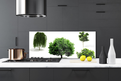 Kitchen Splashback Trees nature brown green