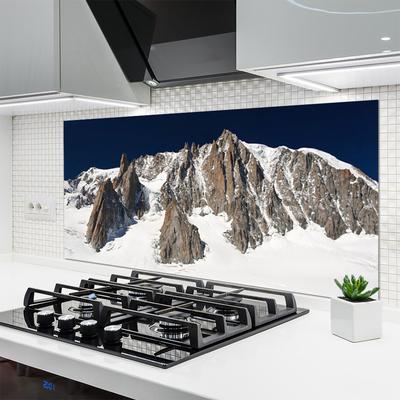 Kitchen Splashback Mountain snow landscape white grey