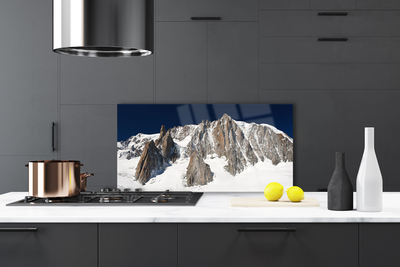 Kitchen Splashback Mountain snow landscape white grey